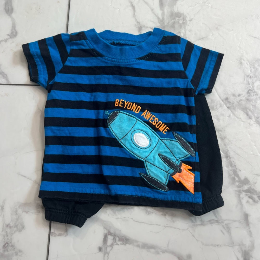 Carter's Blue and Black Striped Kids Matching Set - Picture 1 of 3
